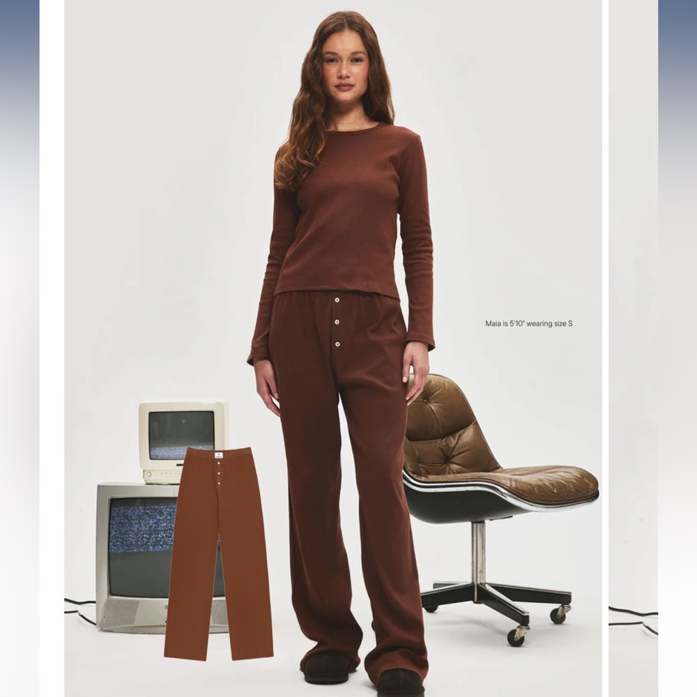 PARKE NWT Nostalgia Ribbed Cotton Boxer Pant in Mocha Size M SOLD OUT
